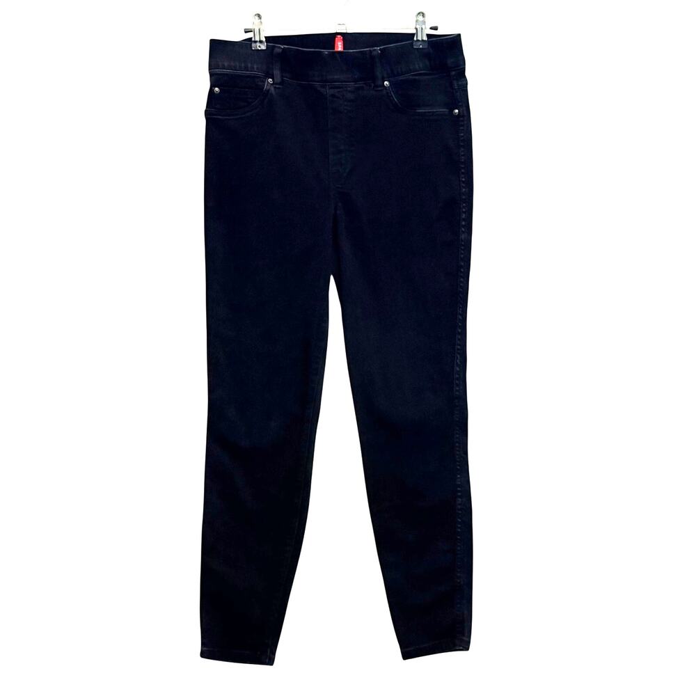 SPANX Jean-Ish Ankle Skinny Jeans Stretch Black Womens L Stretch High Rise